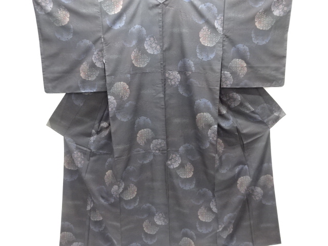 JAPANESE KIMONO / SILK / DORO OSHIMA TSUMUGI / WOVEN SNOWFLAKE & CLASSICAL PATTERN